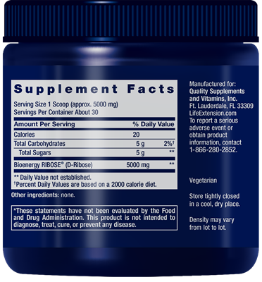 Life Extension D-Ribose Powder