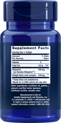 Life Extension 100mg Super Ubiquinol CoQ10 with Enhanced Mitochondrial Support™