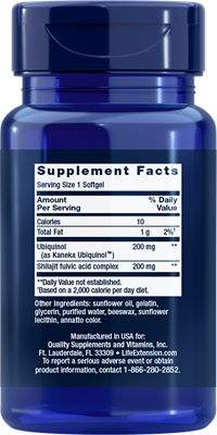 Life Extension 200mg Super Ubiquinol CoQ10 with Enhanced Mitochondrial Support™