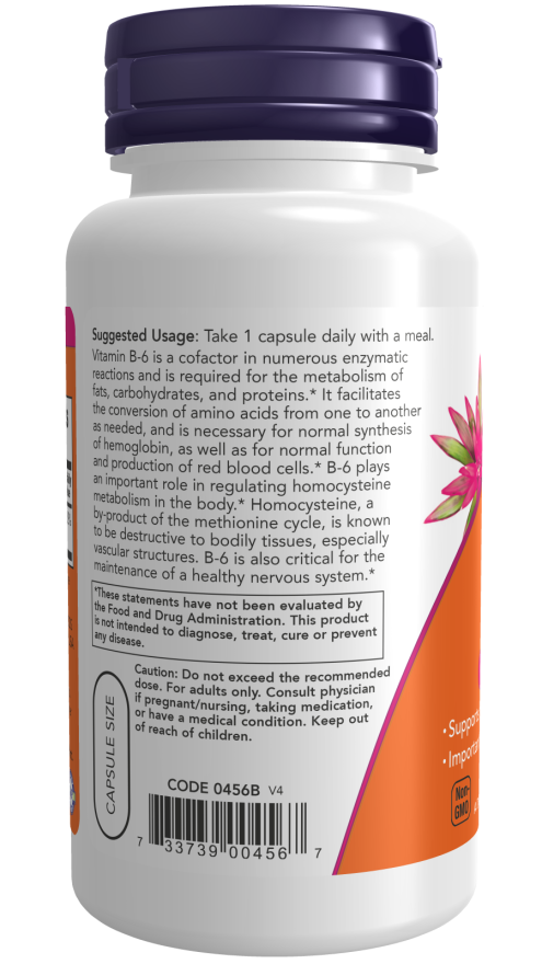 NOW Vitamin B-6 100 mg (100 Veg Caps)