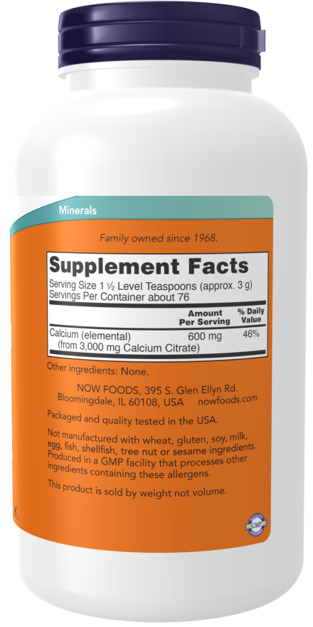 NOW Calcium Citrate Pure Powder (8 oz)