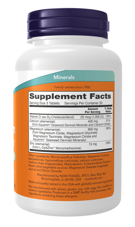 NOW Magnesium & Calcium (100 Tablets)