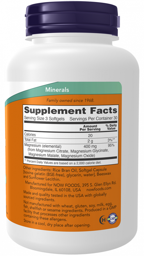 NOW Magnesium Citrate (90 Softgels)