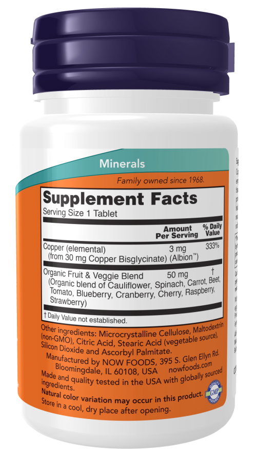 NOW Copper Glycinate (120 Tablets)