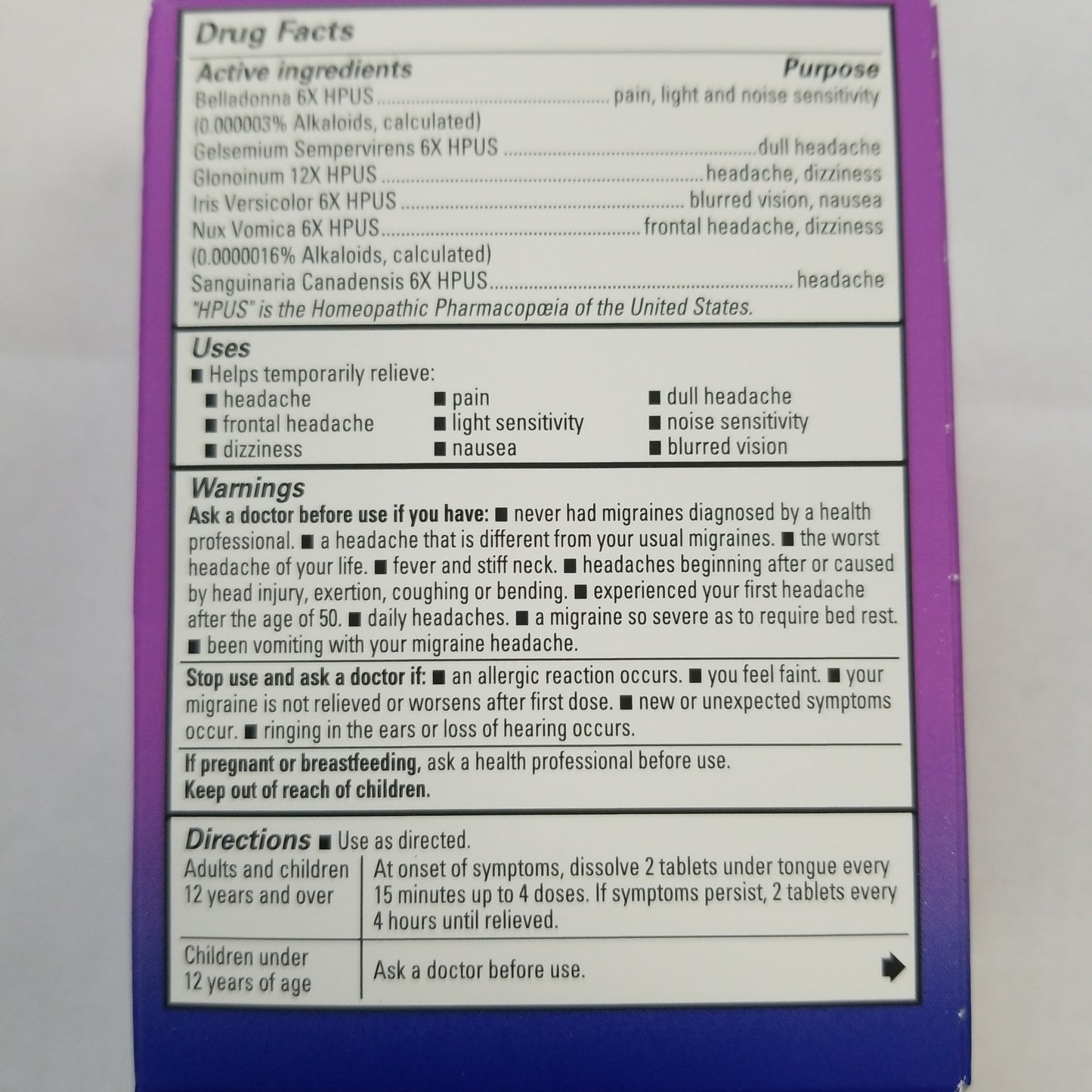 Hylands Migraine Relief (100 tabs)