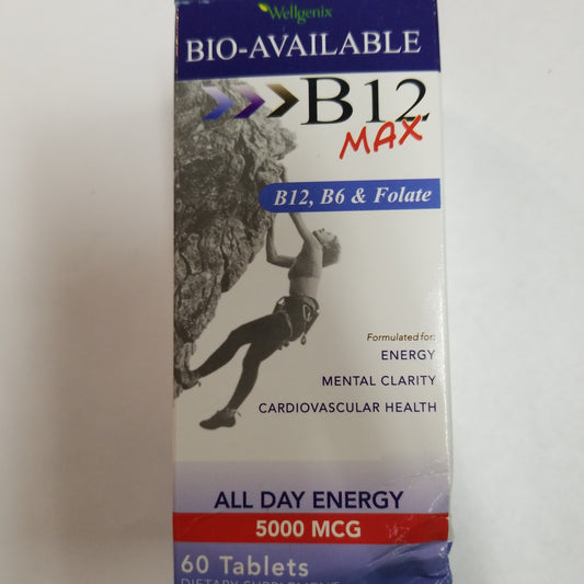 Wellgenix bioavailable B12 max 5000mcg (60)