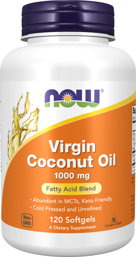 NOW Virgin Coconut Oil 1000 mg (120 Softgels)