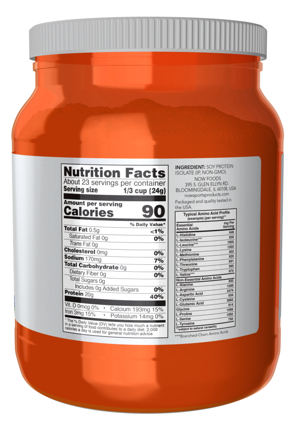 NOW Soy Protein Isolate, Unflavored Powder (2 lb)
