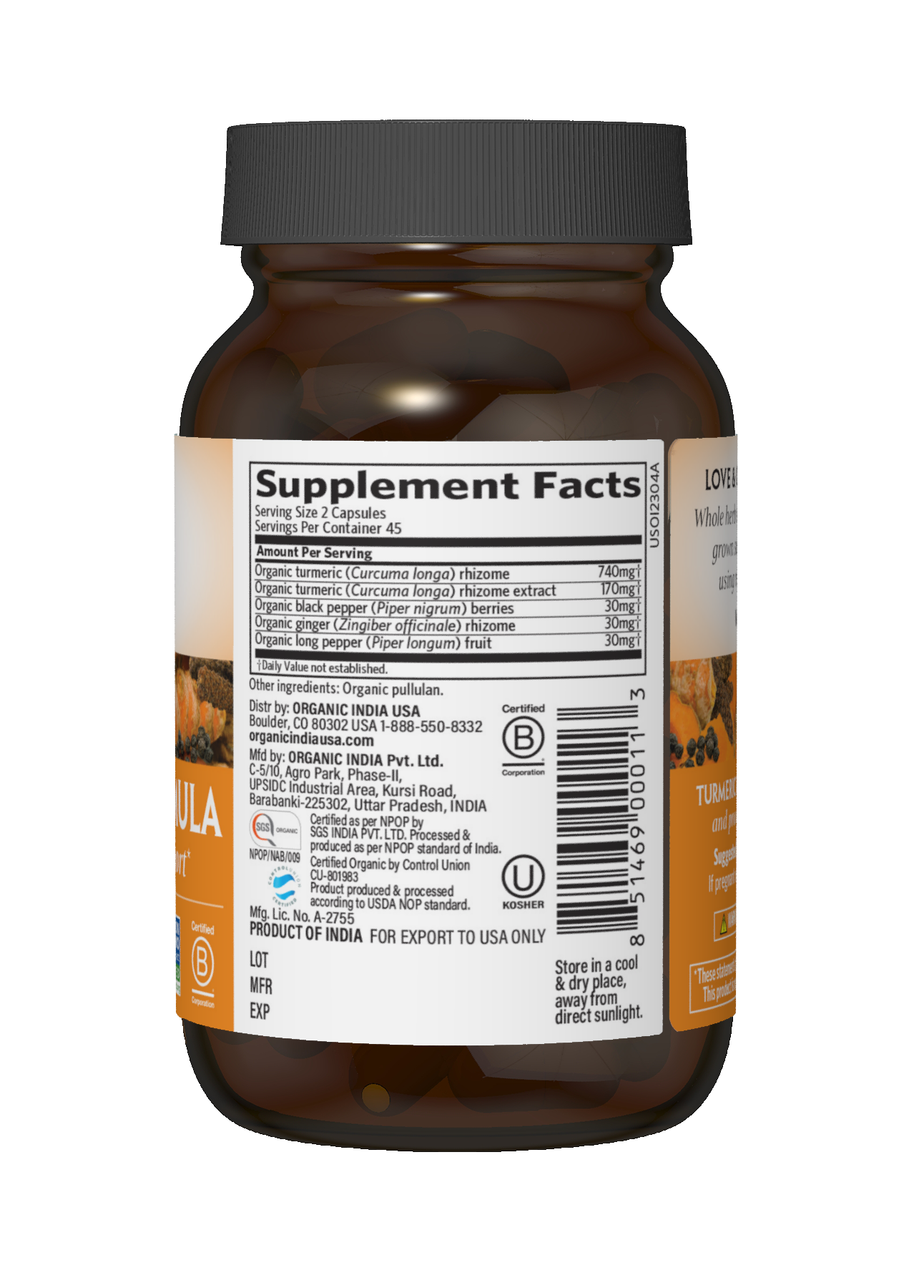 Organic India Turmeric Formula (90 Veg Caps)
