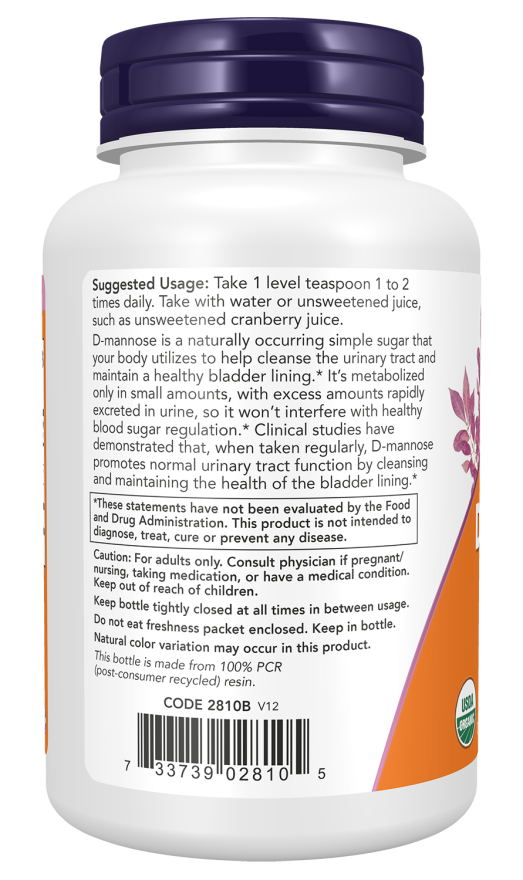 NOW D-Mannose, Organic Pure Powder (3 oz)