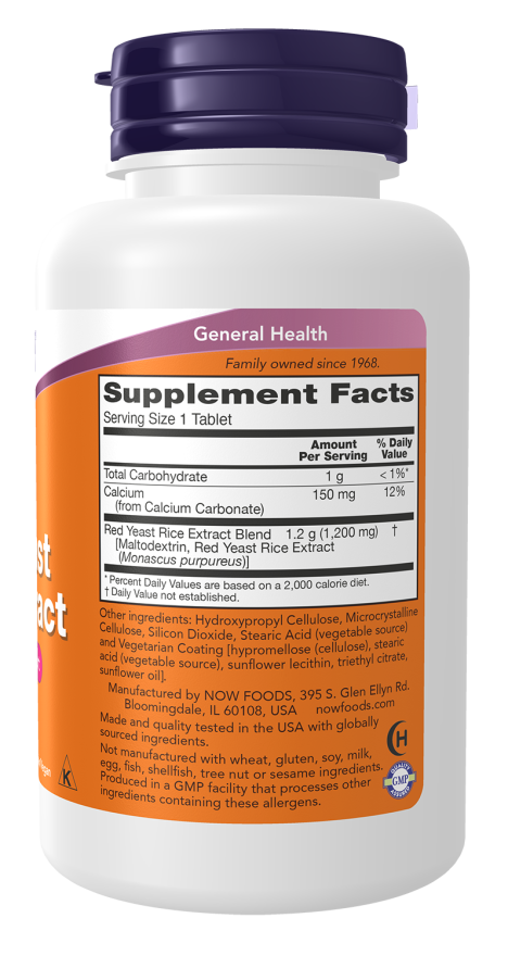 NOW Red Yeast Rice Extract (60 Tablets)