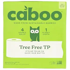 Caboo Plastic Free Tree-Free Bamboo 2-ply Toilet Paper 300 Sheet (4 Rolls)