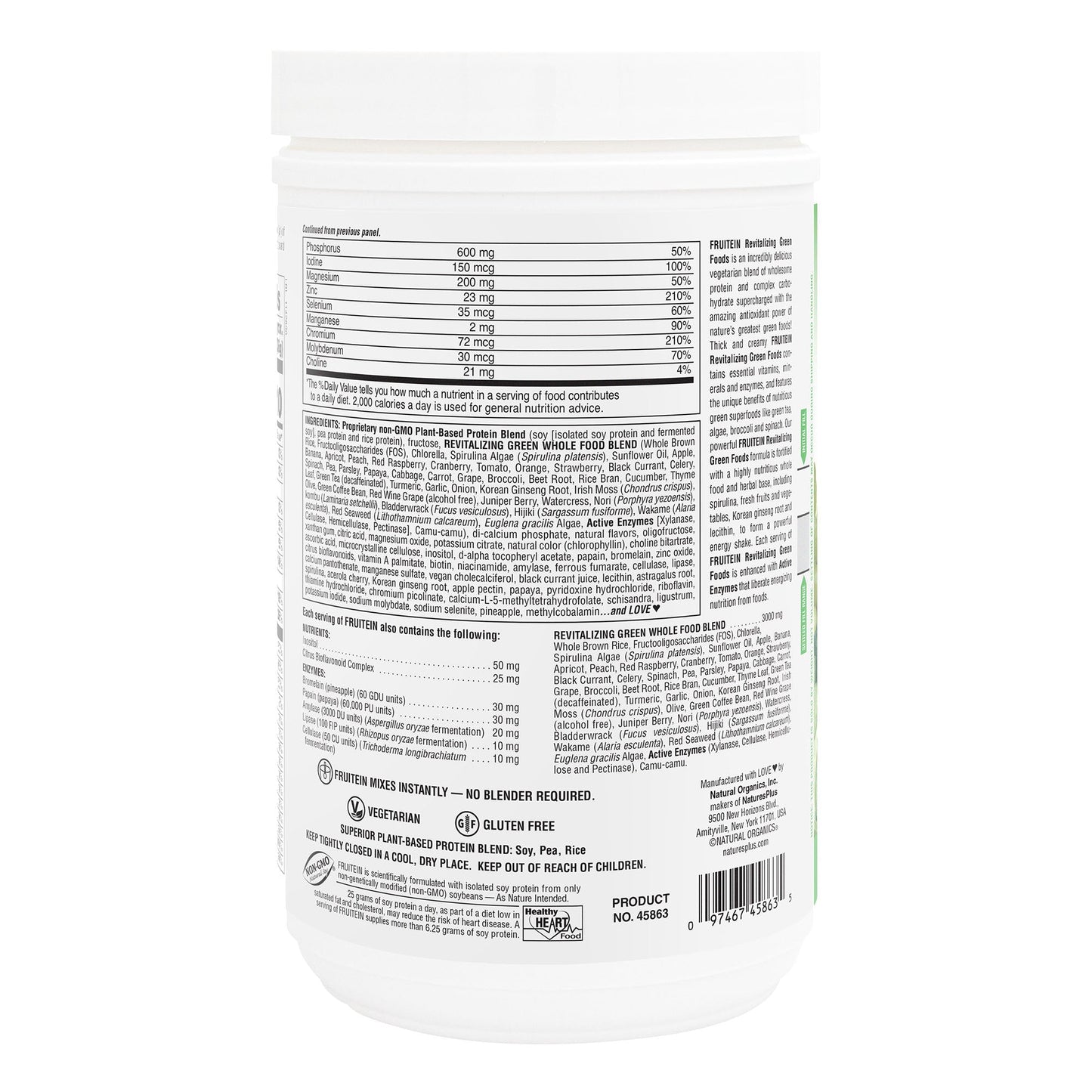 Nature's Plus FRUITEIN® Revitalizing Green Foods Shake