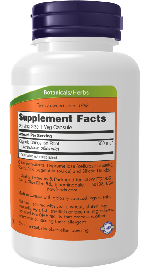 NOW Dandelion Root 500 mg (100 Veg Caps)
