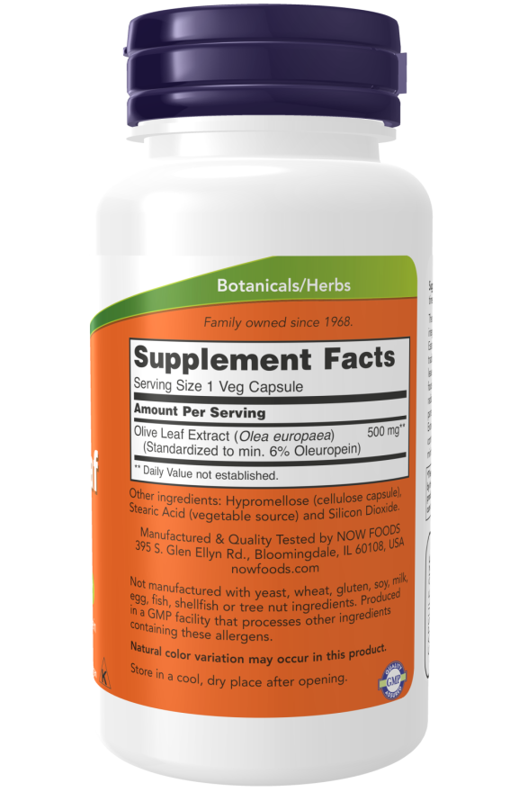NOW Olive Leaf Extract 500 mg (60 Veg Caps)