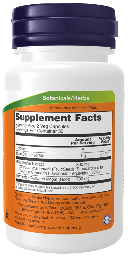 NOW Milk Thistle Extract 150 mg Silymarin (120 mg) (120 Veg Caps)