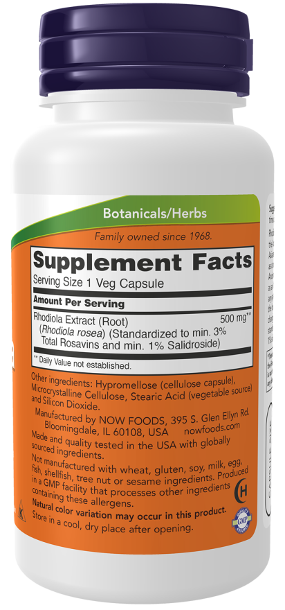 NOW Rhodiola 500 mg (60 Veg Caps)