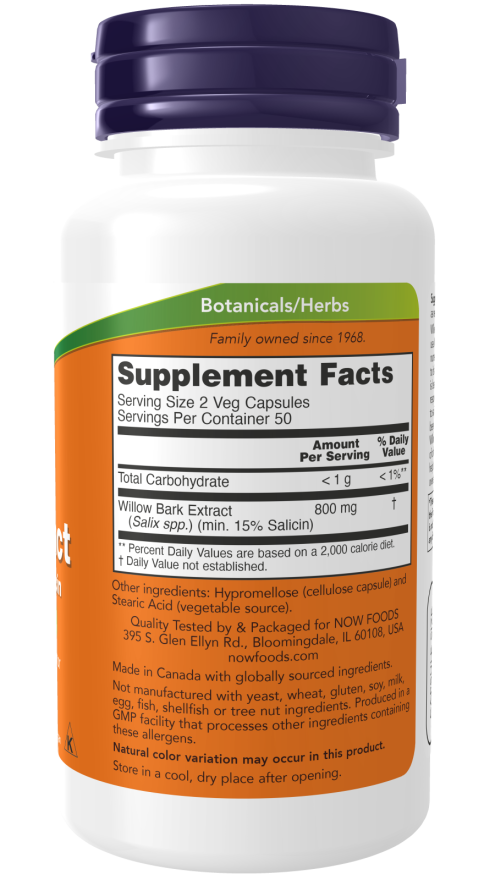 NOW Willow Bark Extract 400 mg (100 Veg Caps)