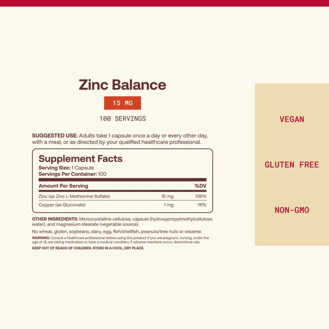 Jarrow Zinc Balance (100 Veg Caps)