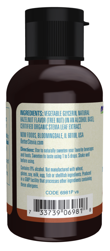 NOW BetterStevia® Liquid, Hazelnut (2 fl oz)