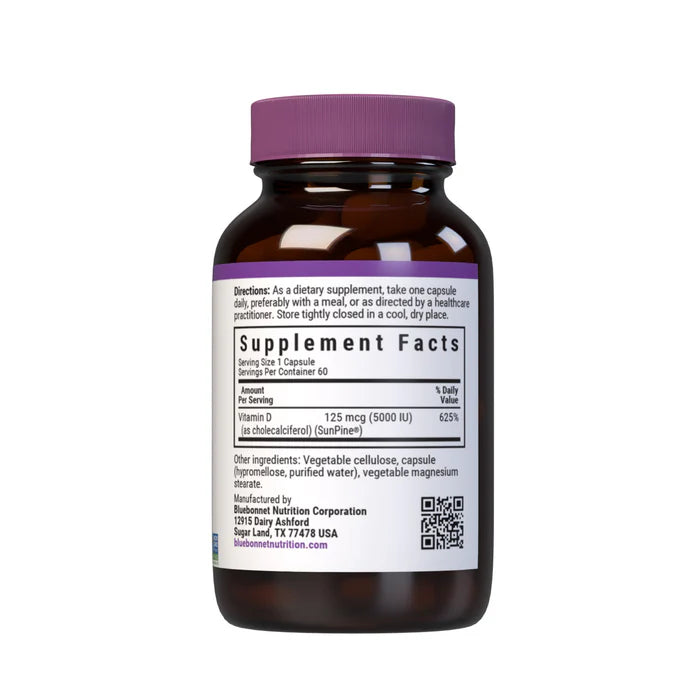 Bluebonnet Vegan Vitamin D3 125mcg (5000 IU)
