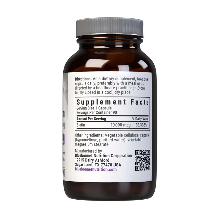Bluebonnet Beautiful Ally Biotin 10,000mcg (90 Veg Caps)