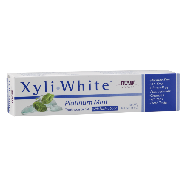 NOW XyliWhite™ Platinum Mint Toothpaste Gel with Baking Soda (6.4 oz)