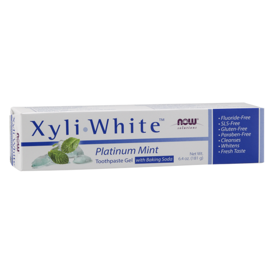 NOW XyliWhite™ Platinum Mint Toothpaste Gel with Baking Soda (6.4 oz)