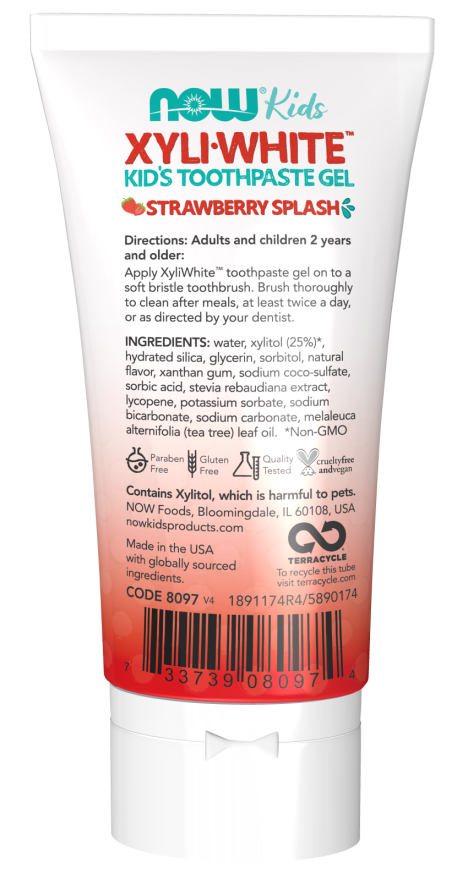 NOW XyliWhite™ Strawberry Splash Toothpaste Gel for Kids (3 oz)