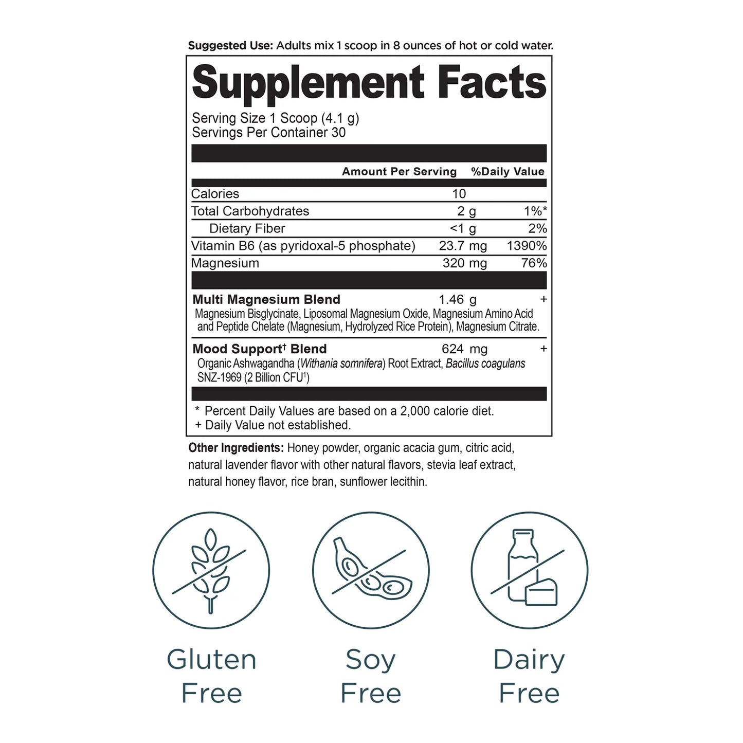 Ancient Nutrition Active Peptides Magnesium Complex Powder (4.34 oz Honey Lavender)