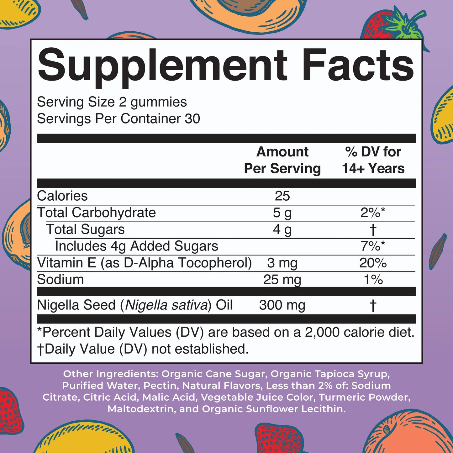 Mary Ruth's Black Seed Oil Gummies (Mango Strawberry Peach) 60 ct