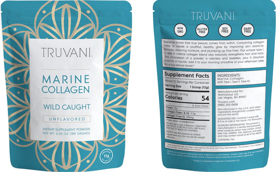 Truvani Wild Caught Marine Collagen Unflavored (Type I, II & III)