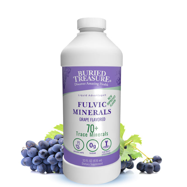 Buried Treasure Fulvic Minerals Complex – Humic Shale-Derived Minerals, Grape Flavored, 32 Servings