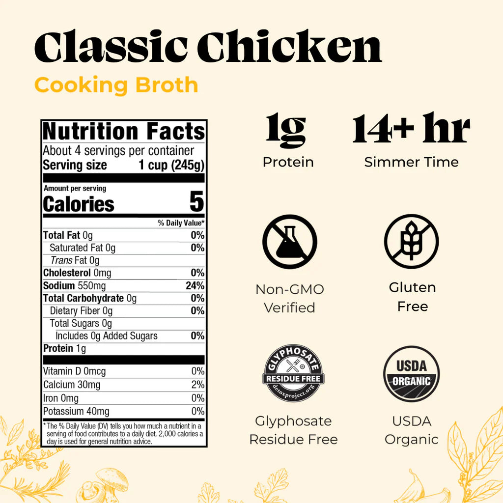 Kettle & Fire Chicken Cooking Broth 32oz
