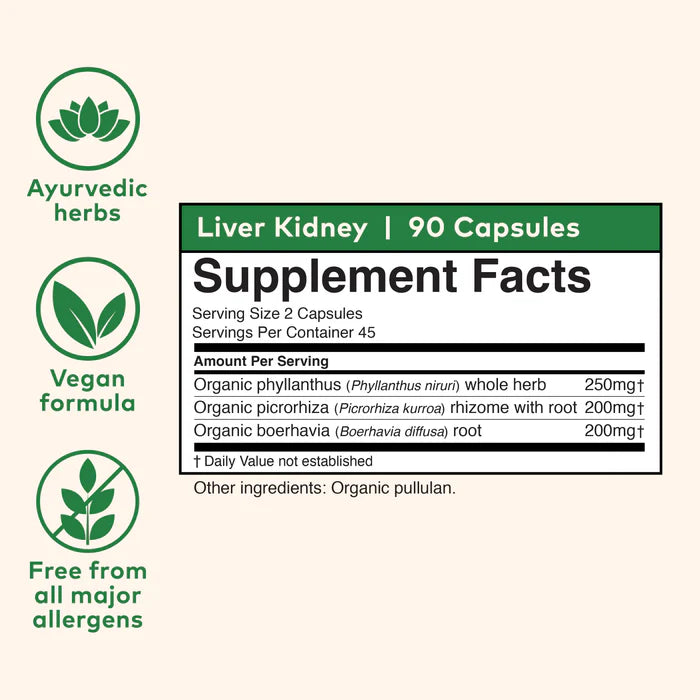 Organic India Liver & Kidney Cleanse Supplement (90 Caps)