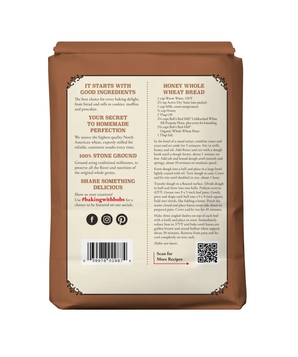 Bob's Red Mill 100% Organic Whole Wheat Flour 5lb
