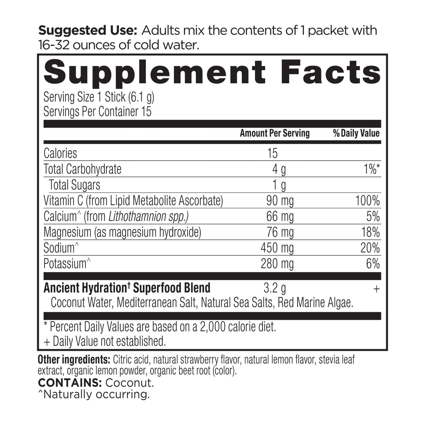 Ancient Nutrition Rapid Hydration Powder (Strawberry Lemonade)
