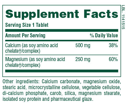 Nature's Plus Calcium/Magnesium 500 mg/250 mg Tablets