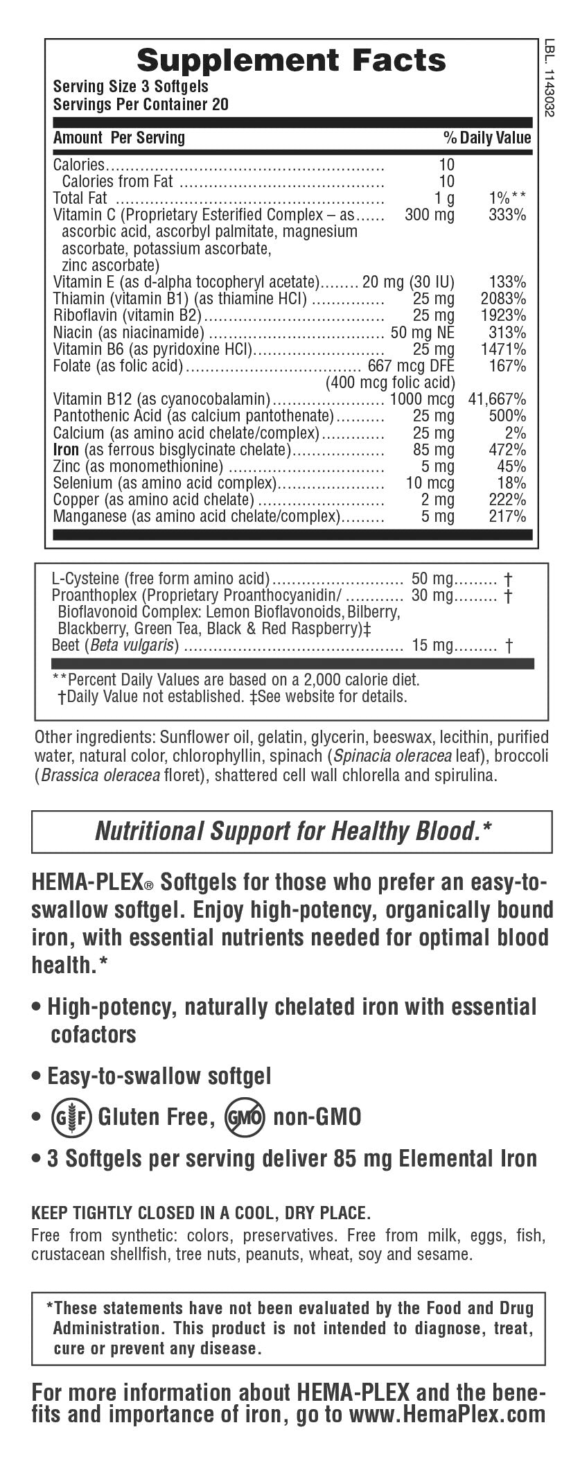 Nature's Plus HEMA-PLEX® Iron Softgels