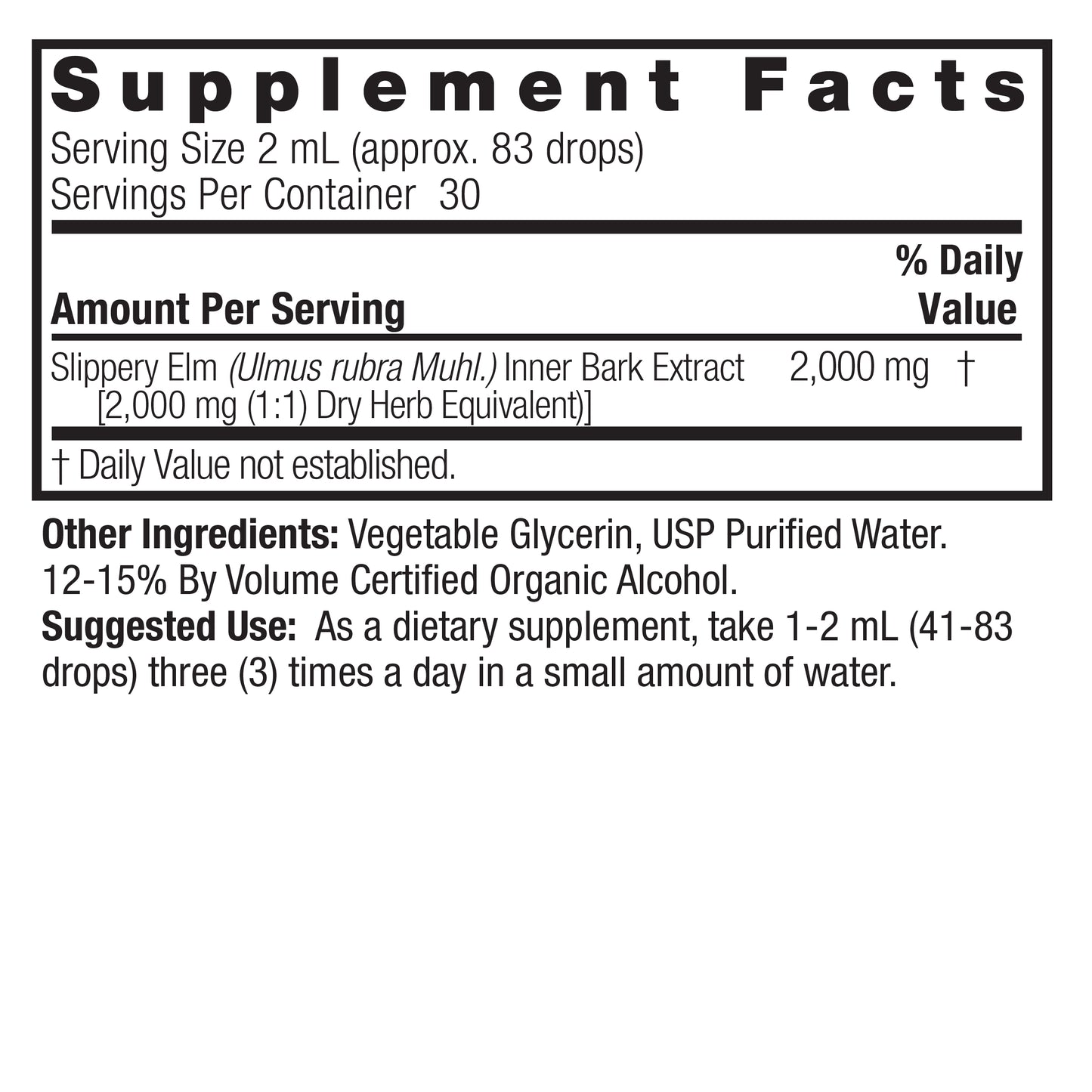 Nature's Answer Slippery Elm Bark 2oz Low Alcohol