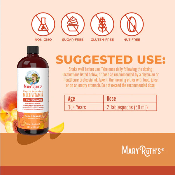 Mary Ruth's Liquid Morning Multivitamin + Hair Growth 30 fl oz