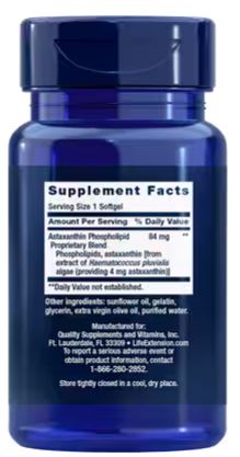 Life Extension 4mg Astaxanthin with Phospholipids (30 Softgels)