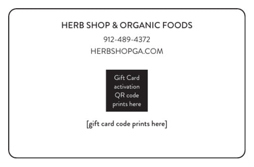 Herb Shop Physical Gift Cards