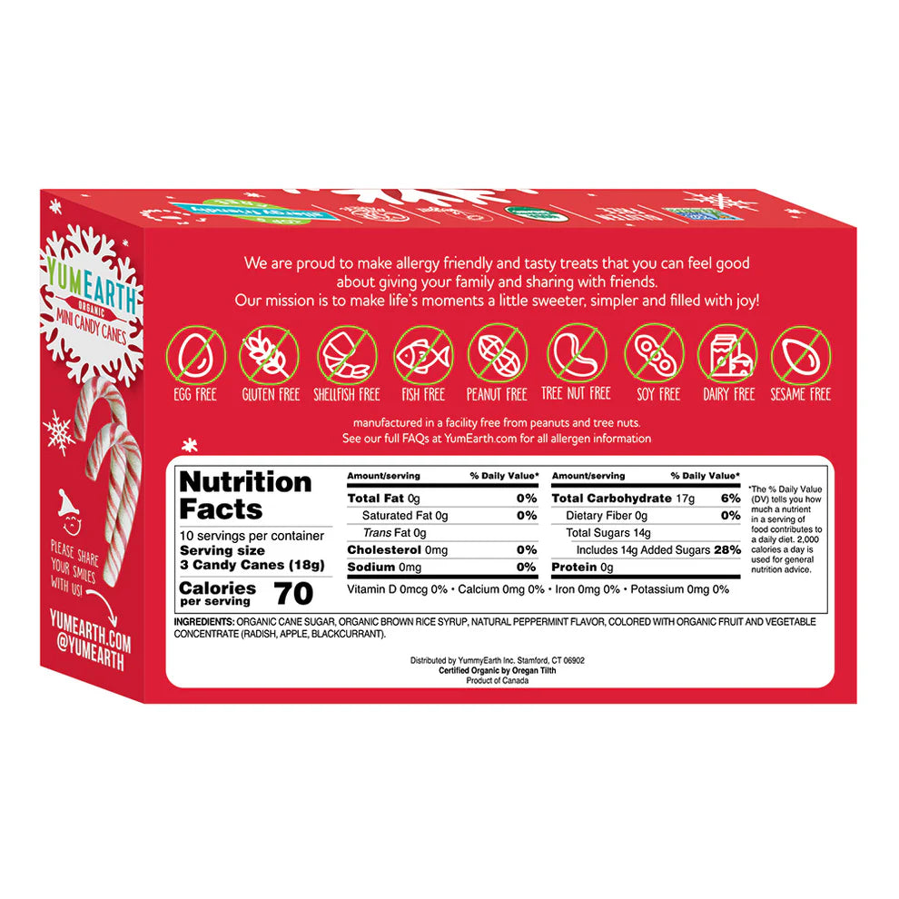 Yumearth Organic Mini Candy Canes 30 ct