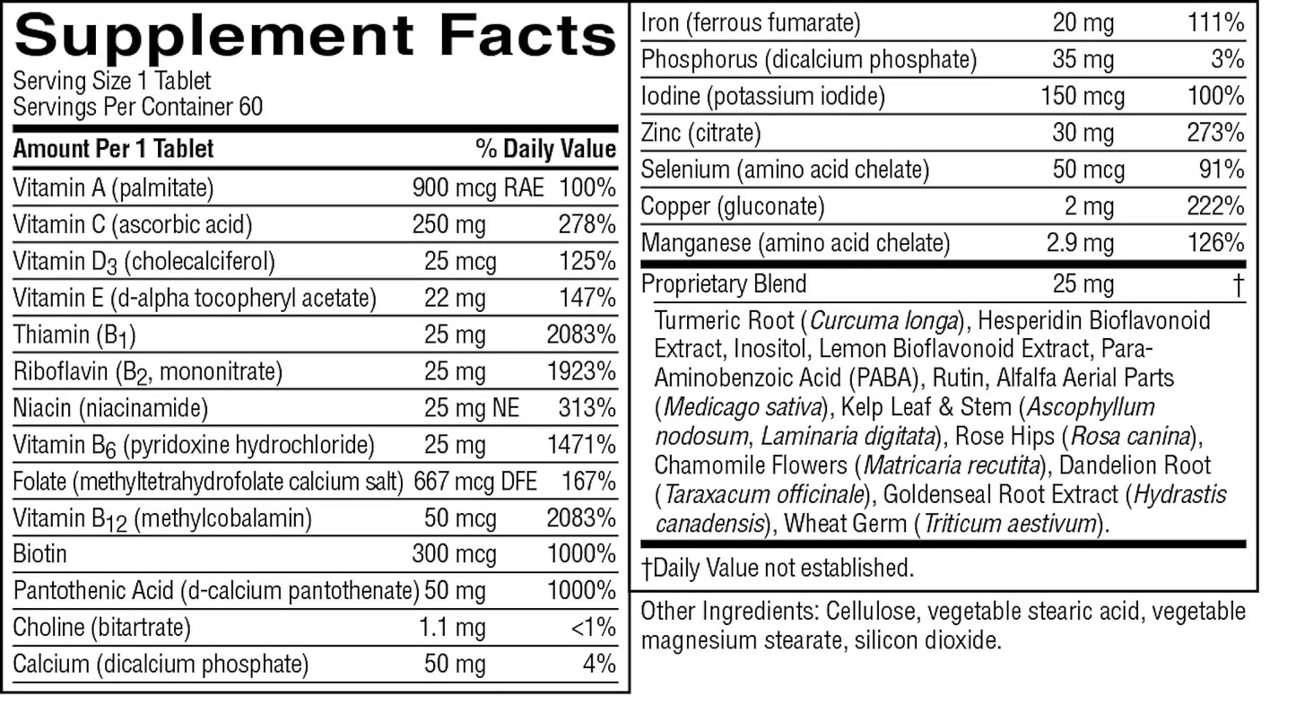 MultiVitamin & Mineral Time Release (60 Tabs)