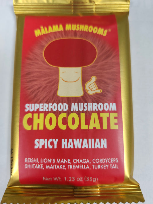 Malama Mushroom Spicy Hawaiian Choc Bar 35g