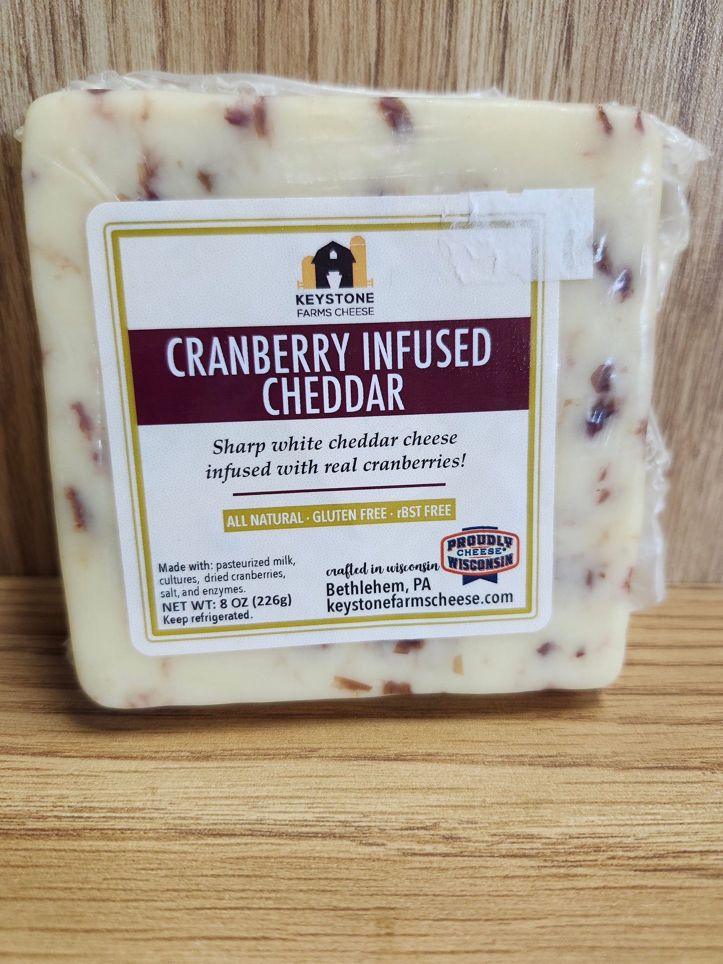 Keystone Farms Cheese Cranberry Infused Cheddar 8oz