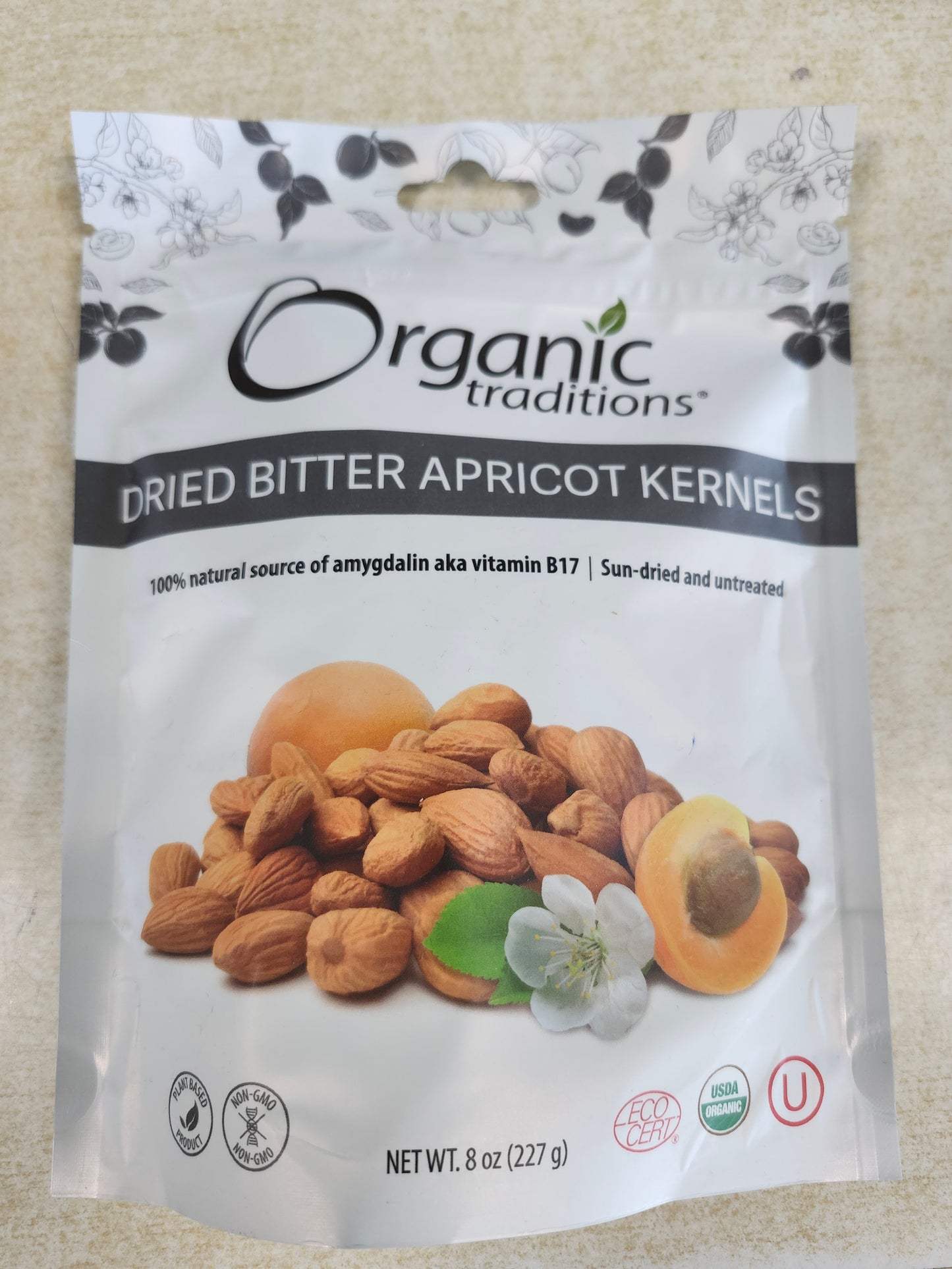 Organic Traditions Dried Bitter Apricot Kernels 8oz