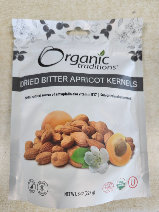Organic Traditions Dried Bitter Apricot Kernels 8oz