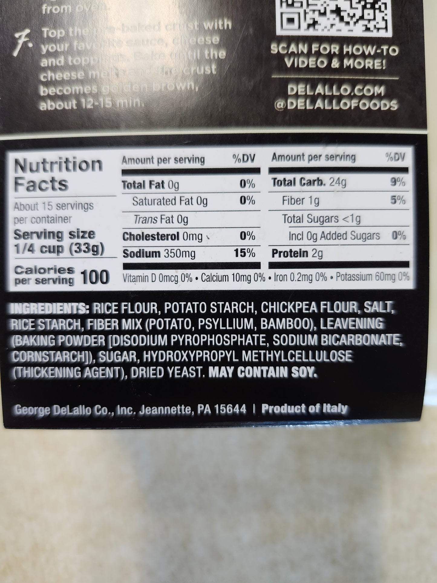 Delallo Gluten Free Pizza Dough Kit 17.6oz